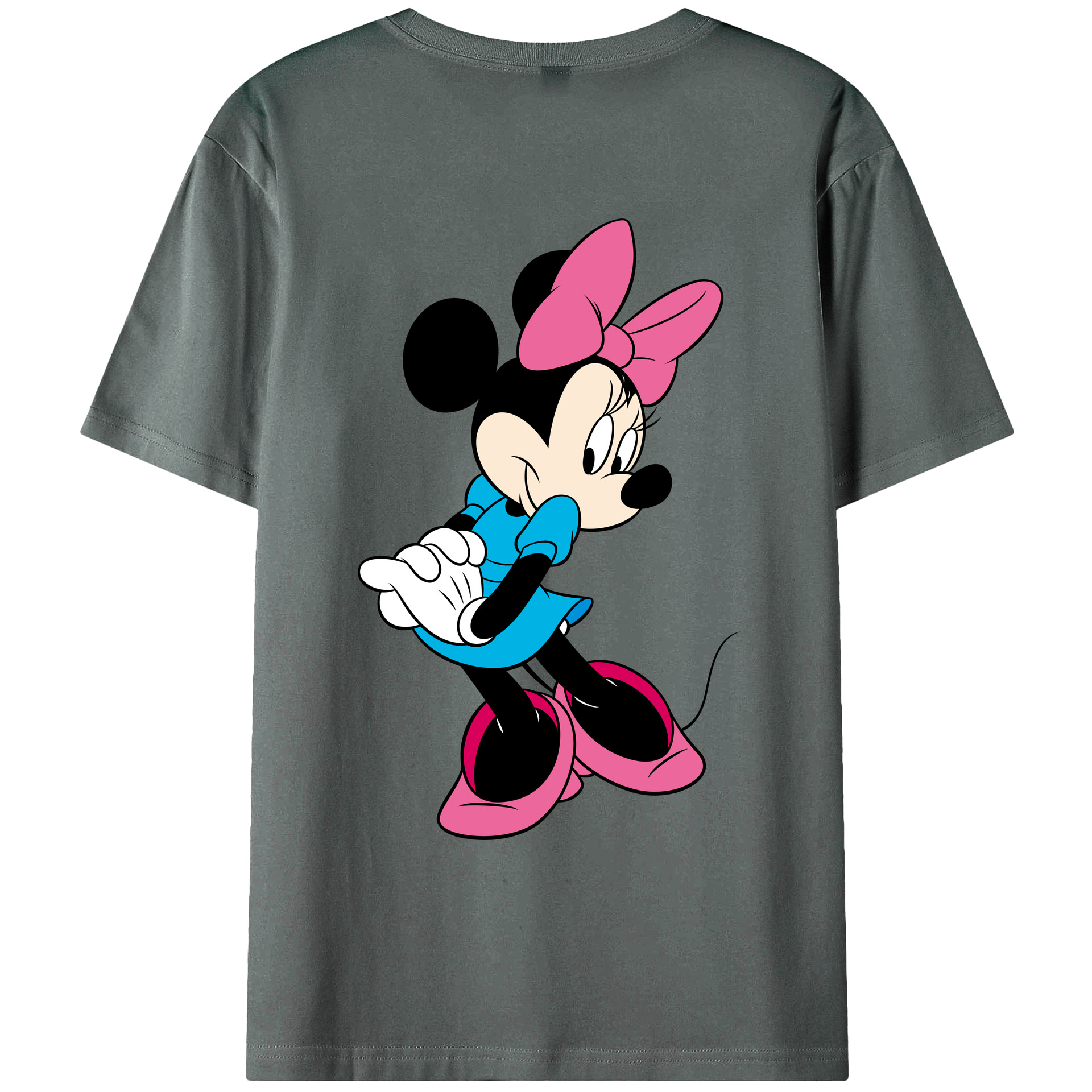 ミッキーマウス Mickey Mouse 綿100％ メンズ半袖Tシャツ（バックプリント） 通気性